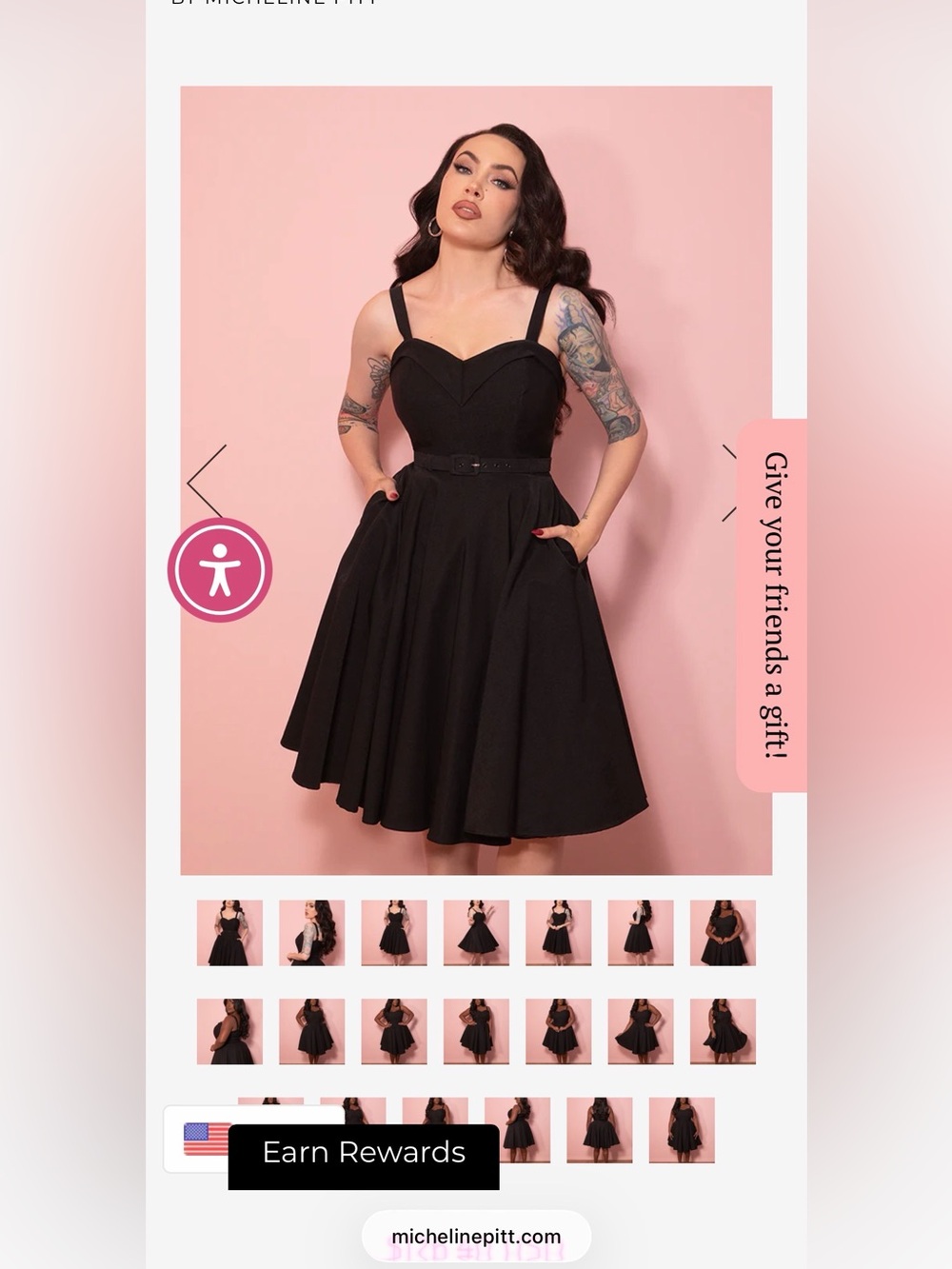 Vixen by Micheline Pitt Maneater Swing Dress in Black